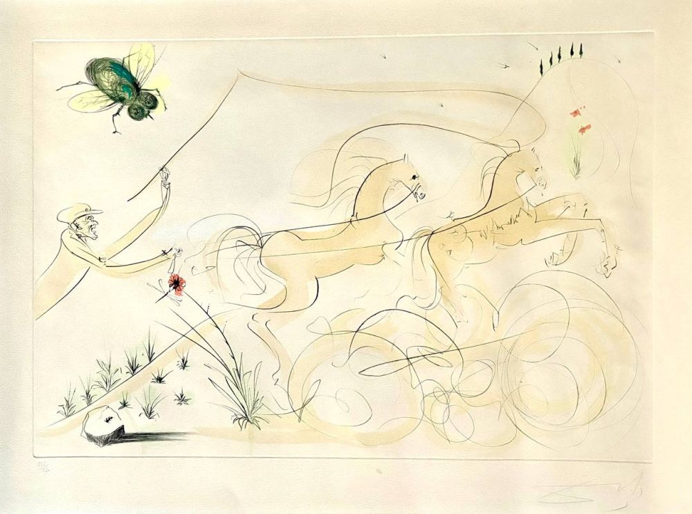 Etching Dali - Le Coche et la Mouche (Le Bestiaire de La Fontaine) (1974)