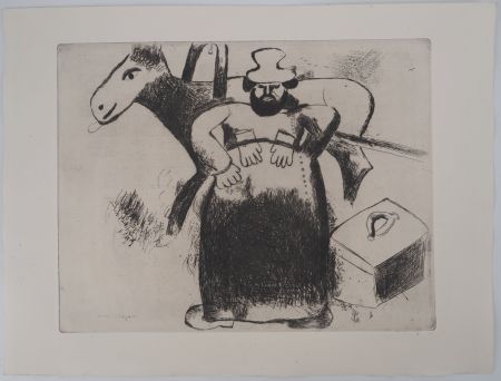 Etching Chagall - Le cocher (Le cocher Sélifane)