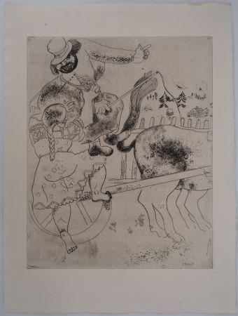 Etching Chagall - Le cocher qui a perdu son chemin (L'indication de la route)