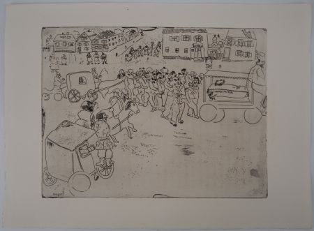 Etching Chagall - Le convoi funèbre (L'enterrement du procureur)