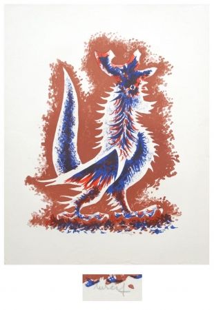 Lithograph Lurcat - Le coq