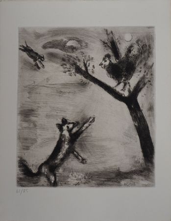 Etching Chagall - Le coq et le renard