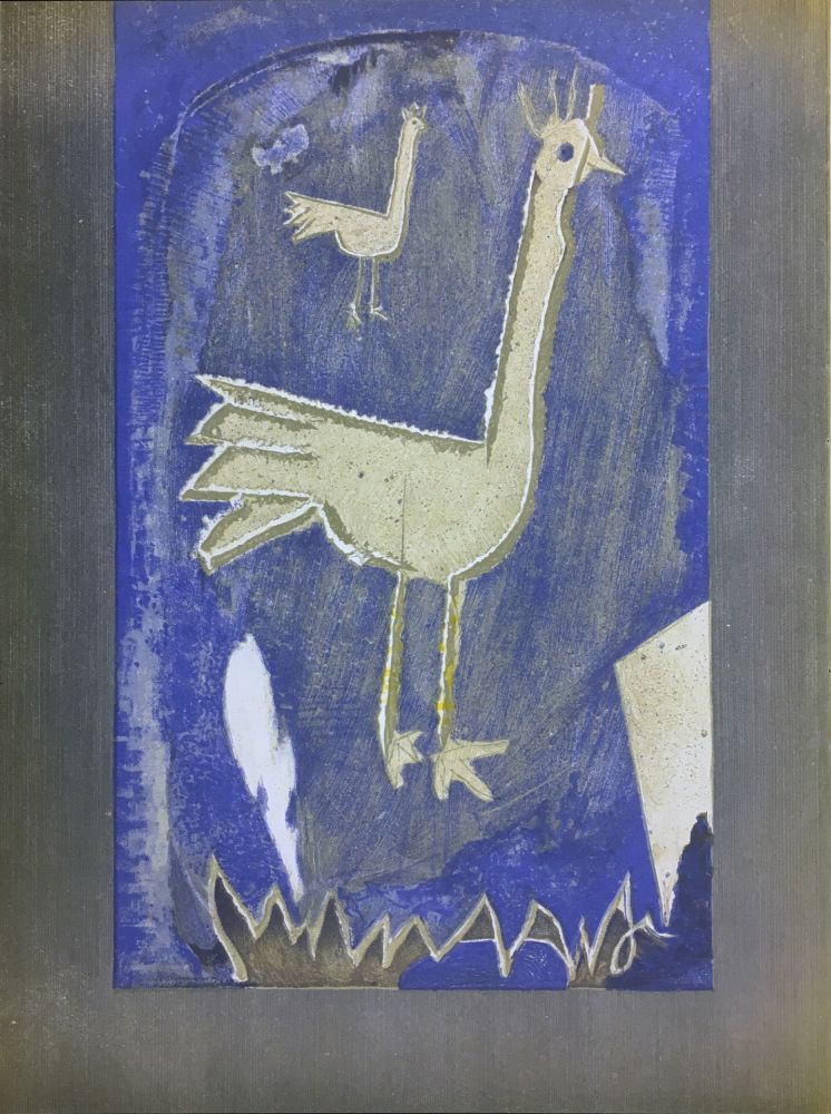 Lithograph Braque - Le Coq (frontispice pour Verve n° 27/28 1953)