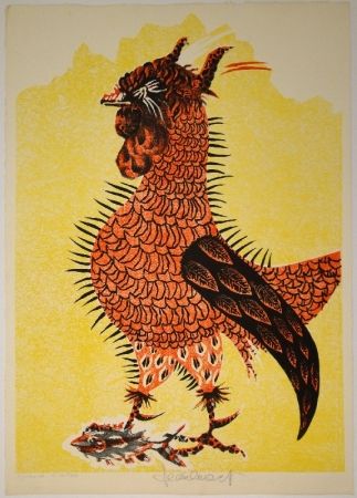 Lithograph Lurcat - Le Coq rouge