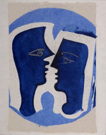 Lithograph Braque - Le Couple, 1963 - Scarce!
