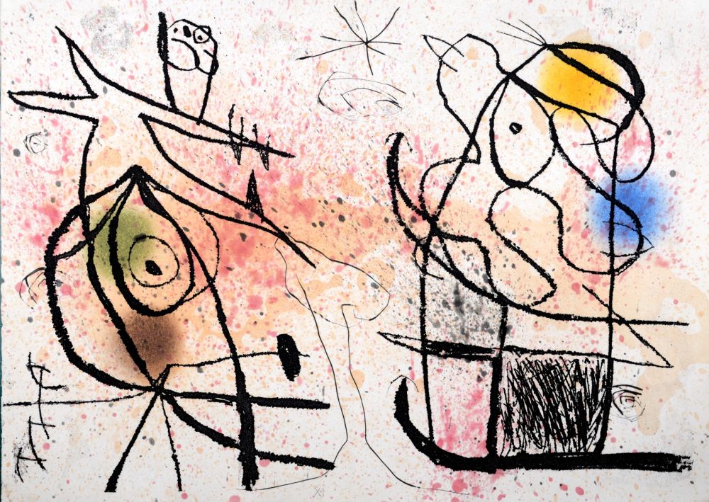 Etching And Aquatint Miró - Le Courtisan grotesque XI, 1974