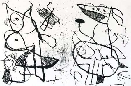Etching And Aquatint Miró - Le Courtisan Grotesque XII