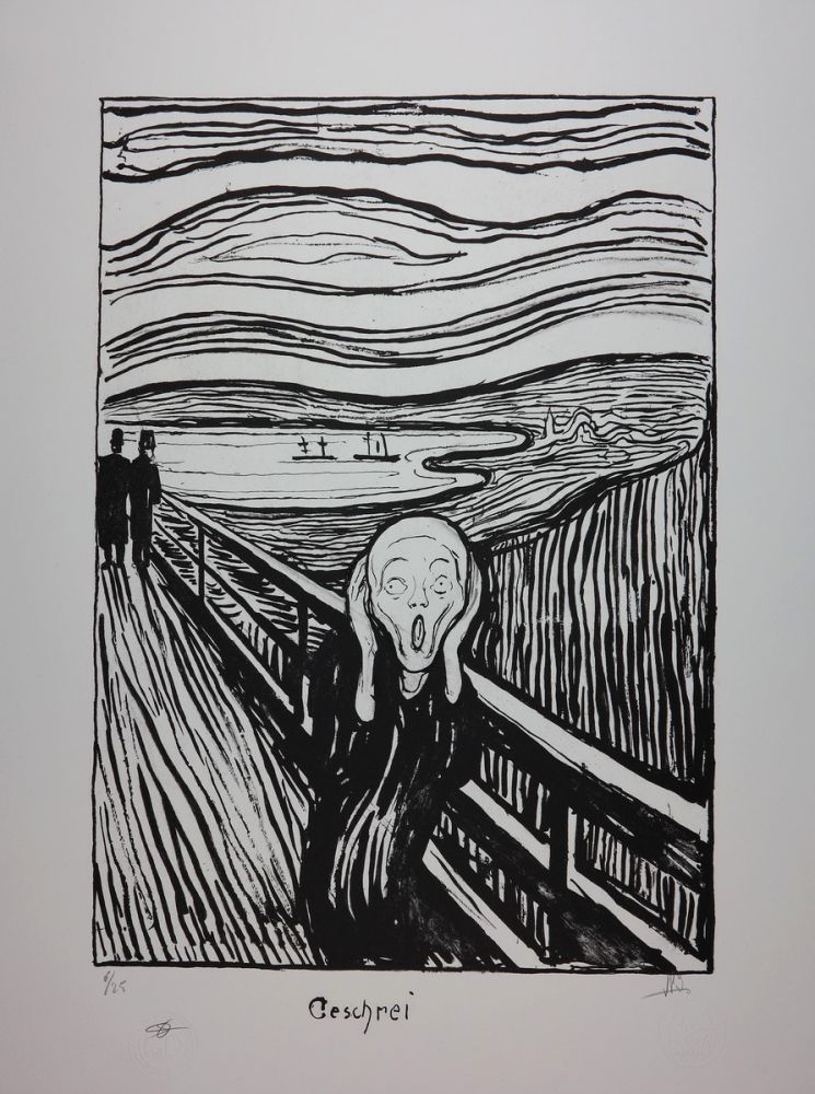 Lithograph Munch - LE CRI / THE SCREAM / GESCHREI - 1895