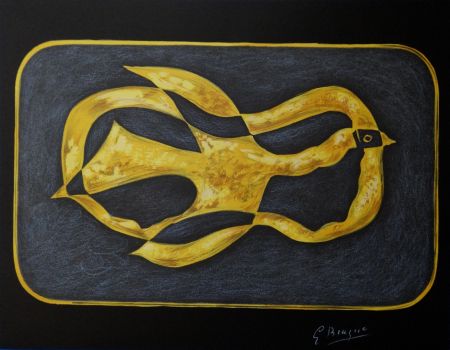 Lithograph Braque - Le cygne de Léda