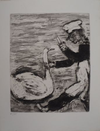 Etching Chagall - Le cygne et le cuisinier