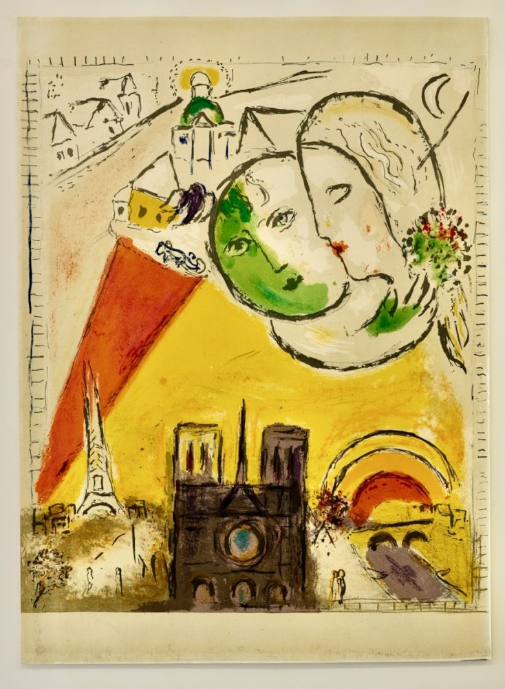 Lithograph Chagall - Le dimanche
