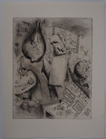 Etching Chagall - Le désordre (La chambre de Pliouchkine)