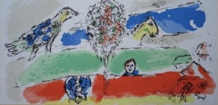 Lithograph Chagall - Le fleuve vert