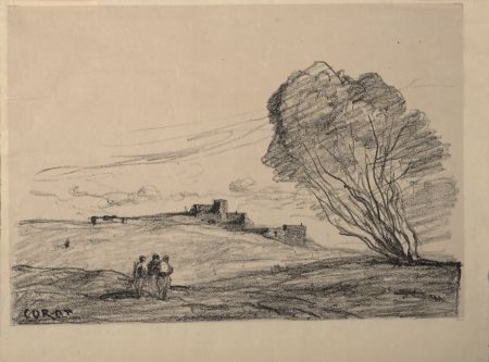 Lithograph Corot - Le Fort détaché, 1874