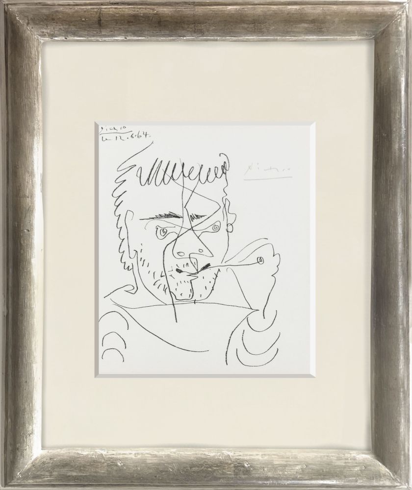 Lithograph Picasso - Le Fumeur, Self portrait, Hommage à Henry-Daniel Kahnweiler