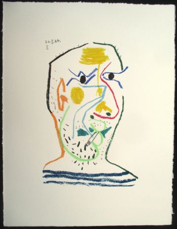 Screenprint Picasso - Le gout du bonheur  15, Fumeur 1