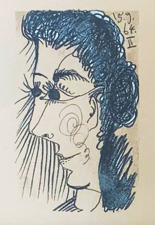 Lithograph Picasso (After) - Le Goût du Bonheur - Femme de profil (1964)