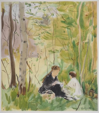 Lithograph Morisot - Le goûter en forêt