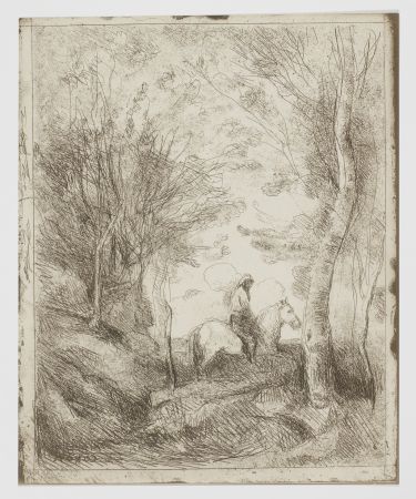 No Technical Corot - Le Grand Cavalier sous Bois (Horseman in the Woods, Large Plate)