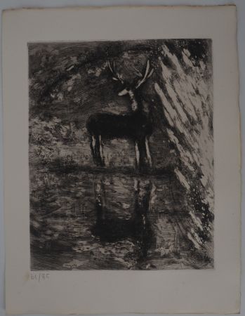 Etching Chagall - Le grand cerf (Le cerf se voyant dans l'eau)