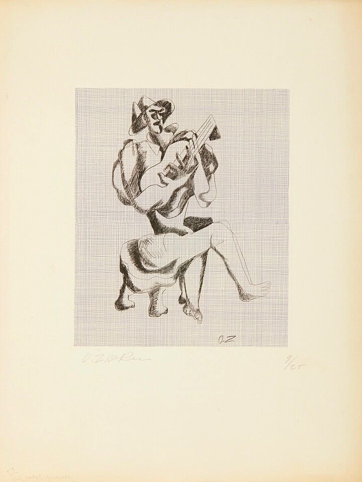 Engraving Zadkine - Le guitariste