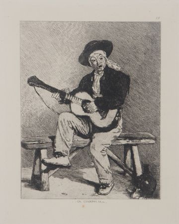Engraving Manet - Le Guitariste