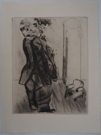 Etching Chagall - Le géant et le petit fauteuil ( Sobakevitch près du fauteuil)