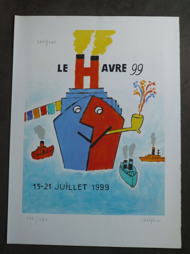 Lithograph Savignac - Le Havre 1999