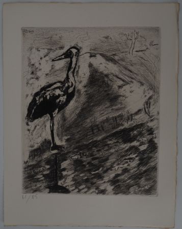 Etching Chagall - Le héron
