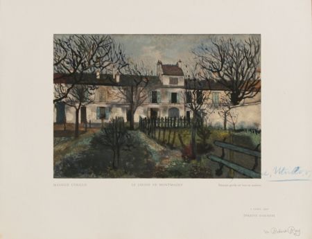 Woodcut Utrillo - Le Jardin de Montmagny