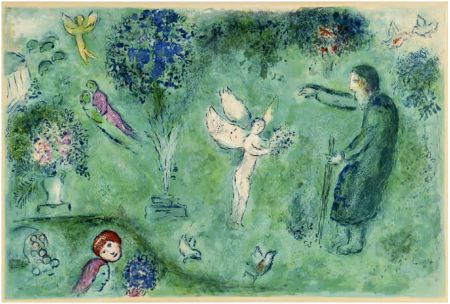 Lithograph Chagall - LE JARDIN DE PHILÉTAS (Daphnis & Chloé: de la suite à grandes marges) 1961