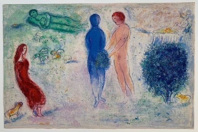 Lithograph Chagall - Le jugement de Chloé
