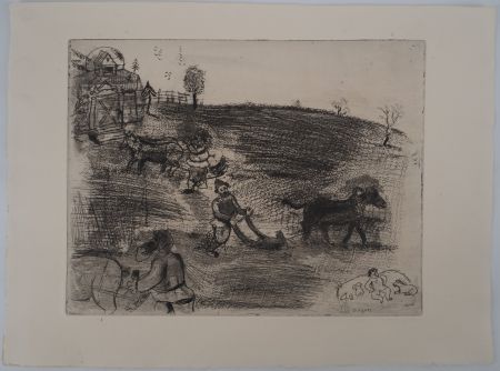 Etching Chagall - Le labourage