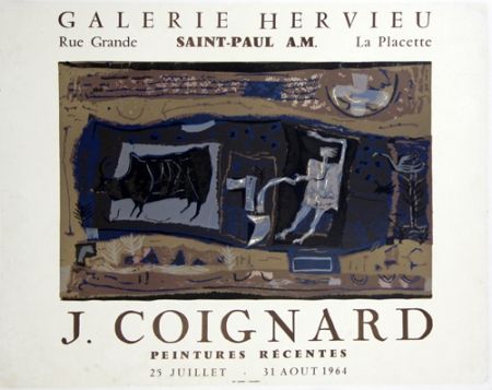 Lithograph Coignard - Le Laboureur Galerie Hervieu Saint Paul