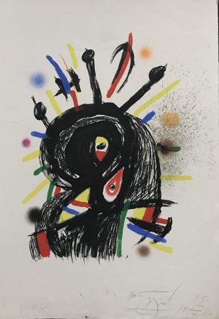 Lithograph Miró - Le Lanceur de Couteaux