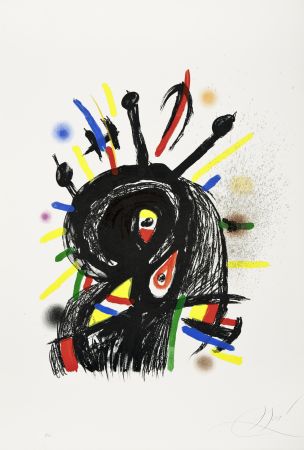 Lithograph Miró -  Le Lanceur de couteaux