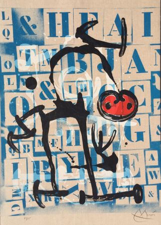Lithograph Miró - Le Lettre - Rouge