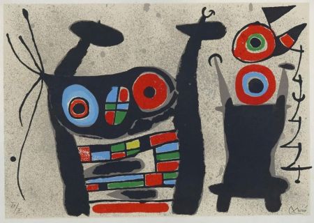 Lithograph Miró - Le Lezard Aux Plumes D Or VIII