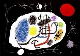 Lithograph Miró - Le lezard aux plumes d'or 
