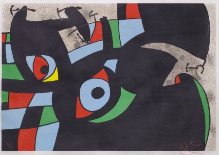 Lithograph Miró - Le Lezard Aux Plumes D'Or