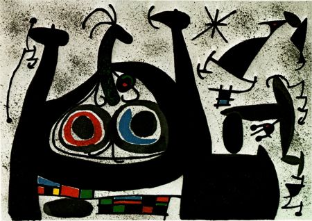 Lithograph Miró -  Le Lezard aux plumes d’or - Arc-en-ciel  - (Maeght 818)