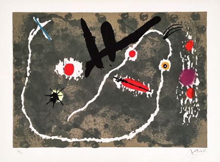 Lithograph Miró - Le Lezard Aux Plumes D'or VIII