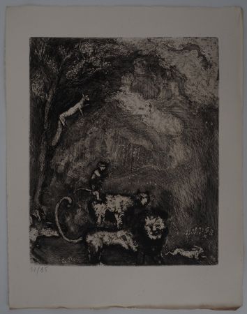 Etching Chagall - Le lion s'en allant en guerre