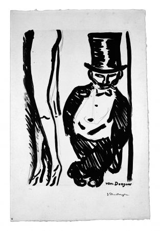 Lithograph Van Dongen - Le Lorgneur (Henri Toulouse Lautrec)