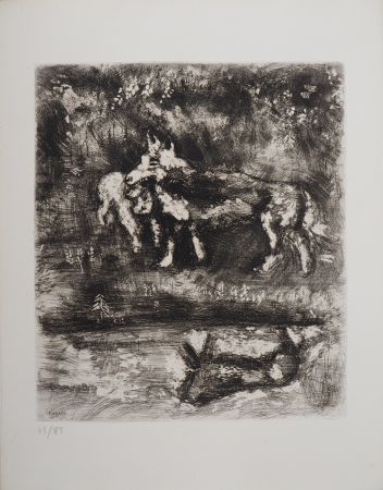 Etching Chagall - Le loup et l'agneau