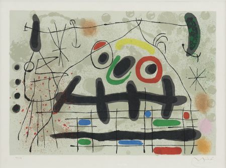 Lithograph Miró - Le lézard aux plumes d' or