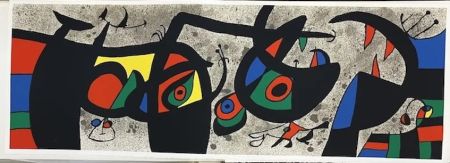 Lithograph Miró - Le lézard aux plumes d' or