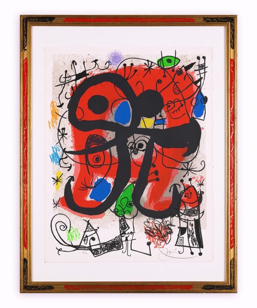 Lithograph Miró - Le lézard aux plumes d'or