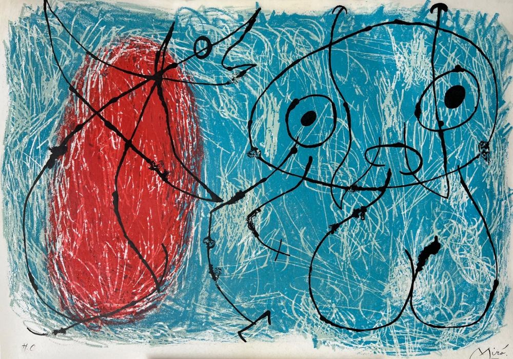 Lithograph Miró - Le Lézard aux plumes d'or 