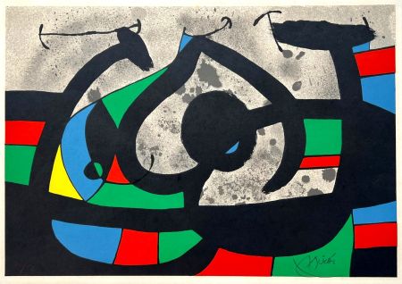 Lithograph Miró - Le Lézard aux plumes d'or 